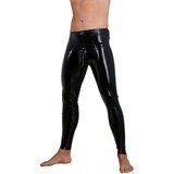 Latex Leggings with Penis Sleeve Black L Cene