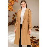Dewberry Z6737 WOMEN'S TRENCH COAT-FLAT CAMEL Cene