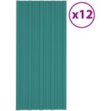 Krovni panel 12 pcs Zelena 100 x 45 cm Pocinčani čelik | shoptok.hr