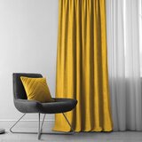  Curtain MILANA color mustard style classic 5 cm pole pocket with 3 cm fringe chenille 220x225 HOMEDE | shoptok.hr
