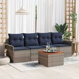  Vrtna sedežna garnitura z blazino 5 pcs Siva poli ratan, (5000144313) | Shoptok.si