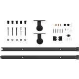 vidaXL Komplet opreme za drsna vrata 213,5 cm jeklo črne barve | Shoptok.si