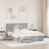  Krevetna konstrukcija s ladicama Betonski sivi 160 x 200 cm | shoptok.hr