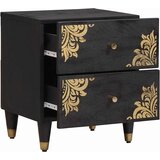  Noćni ormar 2 pcs Crna 40 x 33 x 46 cm Čvrsto drvo manga | shoptok.hr