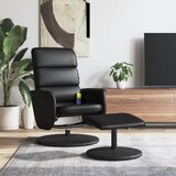 Maison Chic masažni naslanjač - Relax naslanjač s stolčkom za noge črno umetno usnje, (22061884) | Shoptok.si