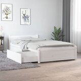 vidaXL Posteljni okvir s predali bel 90x190 cm 3FT | Shoptok.si
