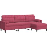  Trosjed s tabureom crvena boja vina 210 cm baršunasti | Eponuda.ba