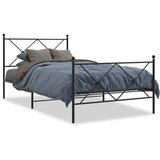 vidaXL Metalni okvir kreveta uzglavlje i podnožje crni 100x200 cm - Crna 100 x 200 cm 1 s uzglavljem i podnožjem | shoptok.hr