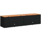 Vrtna kutija za pohranu crna 220x50x54 cm od poliratana i drva | Eponuda.com