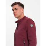 Ombre Men's BIKER jacket in structured fabric - maroon | Eponuda.ba
