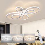 Nettlife Zatemnljiva LED stropna svetilka 80 cm bela 78 W moderna oblika za dnevno sobo z daljinskim upravljalnikom idealna, (22110704) | Shoptok.si