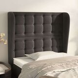  Vzglavje z ušesi temno sivo 93x23x118/128 cm žamet, (20792939) Cene