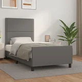 Okvir za krevet s uzglavljem sivi 90x200 cm od umjetne kože