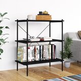 vidaXL 3-nadstropni regal s policami črn 80x40x92 cm Cene