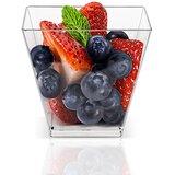 INF 25 kosov 58C desertnih lončkov - prozorni kvadratni plastični lončki za mousse, puding in več, (21685562) | Shoptok.si