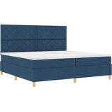  LED Box Spring Krevet s uzglavljem Plava 200 x 200 cm tkanina | shoptok.hr