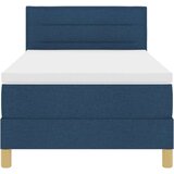 Plavi Modra postelja s škatlastim vzmetenjem in vzmetnico 90x190 cm iz tkanine, (22083034) | Shoptok.si