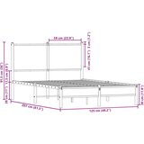 vidaXL Metalni okvir kreveta s uzglavljem boja hrasta 120 x 200 cm | shoptok.hr