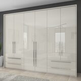 Jela ŠESTDELNA GARDEROBNA OMARA Z DEKORATIVNIM OKVIRJEM KALLA PIANO(P64A-2/PN) - Bež | Shoptok.si
