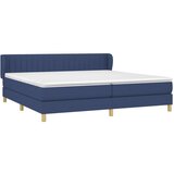  Krevet s oprugama i madracem plavi 200 x 200 cm od tkanine | shoptok.hr