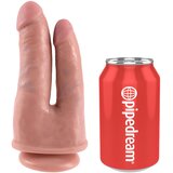 King Cock Dupli penetrator - realistični dupli dildo (prirodni) | shoptok.hr