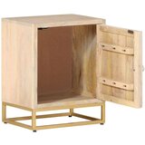  Noćni ormarić 40 x 30 x 50 cm od masivnog drva manga i željeza | shoptok.hr
