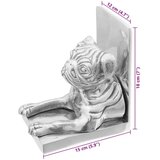 vidaXL držač za knjige Set od 2 Srebrna Aluminij 12 x 15 x 18 cm | shoptok.hr