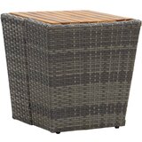 vidaXL Čajna mizica siva 41,5x41,5x43 cm poli ratan in akacijev les, (20665758) Cene