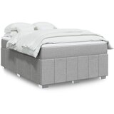 vidaXL Box spring posteljni z vzmetnico svetlo siv 140x190 cm blago | Shoptok.si