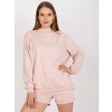 Fashion Hunters Basic light pink cotton sweatshirt Cene