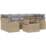  7-dijelni vrtni sofa set s jastučićima Bež Poli ratan | shoptok.hr