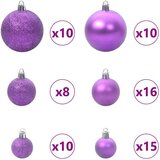 vidaXL Umjetna preddekorirana božićna jelka Črna 210 cm PVC | Shoptok.si
