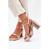 Boto Eco Leather Sandals On Heel Rose Gold Lillita | ePonuda.com