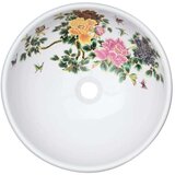 vidaXL Nadpultni umivalnik večbarven okrogel Φ41x14 cm keramika | Shoptok.si