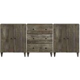 vidaXL Komoda od 3 komada svijetlo siva 60x33,5x75 cm Puno drvo Mango | shoptok.hr