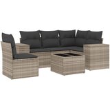  6-dijelni set vrtnih sofa od poliratana s jastucima svjetlosivi | shoptok.hr