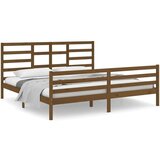  Posteljni okvir medeno rjav iz trdnega lesa 200x200 cm, (20643725) | Shoptok.si