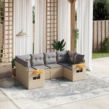  6-dijelni set vrtnih sofa s jastucima bež od poliratana | shoptok.hr