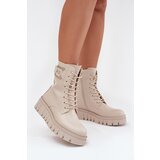 Boto Womens Platform Ankle Boots With Decorative Detail Insulated Light Beige Lyrana | Shoptok.si