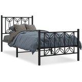  Metalni okvir kreveta uzglavlje i podnožje crni 80x200 cm | shoptok.hr