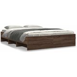 vidaXL Posteljni okvir rjav hrast 160x200 cm inženirski les | Shoptok.si