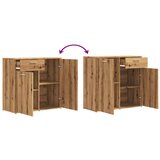 vidaXL Sideboard artisian hrast 80x36x75 cm konstruiran les | Shoptok.si