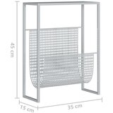  Stalak za časopise srebrni 35 x 15 x 45 cm čelični | shoptok.hr