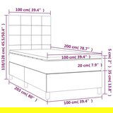  Krevet box spring s madracem LED smeđesivi 100x200 cm tkanina | shoptok.hr
