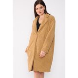Dewberry Z6661 LADIES PLUSH COAT-MUSTARD | Shoptok.si