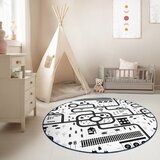 Mila Home Črno-bela pralna otroška igralna preproga ø120 cm In My Town – | Shoptok.si