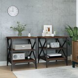 vidaXL Bočni stolići 2 kom Smeđi hrasta 40x42x50 cm konstruirano drvo Cijene