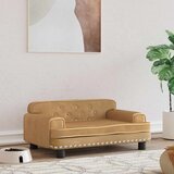  Krevet za pse smeđi 70 x 45 x 30 cm baršunasti | shoptok.hr
