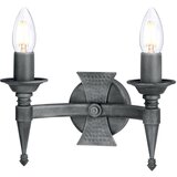 Elstead Lighting Elstead Saxon Stenska svetilka s svečo, 2 žarnici, črno-srebrna, E14, (22099089) | Shoptok.si