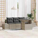 vidaXL 5 Delni Vrtni Sofa Set z Blazinami Svetlo Siva Poli Ratan Cene